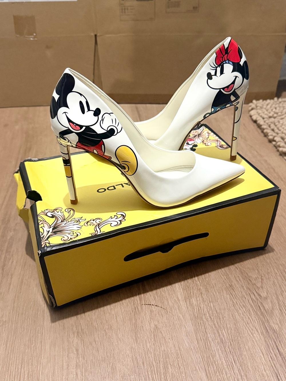 Disneys 100 year by Aldo White Women's Pointed Toe Stiletto Pumps